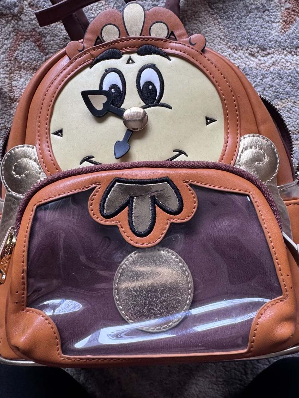 Disney Loungefly Beauty and the Beast Cogsworth Cosplay Mini Backpack LA Comic C